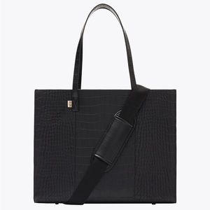 Beis Large Work Tote Bag in Black Croc